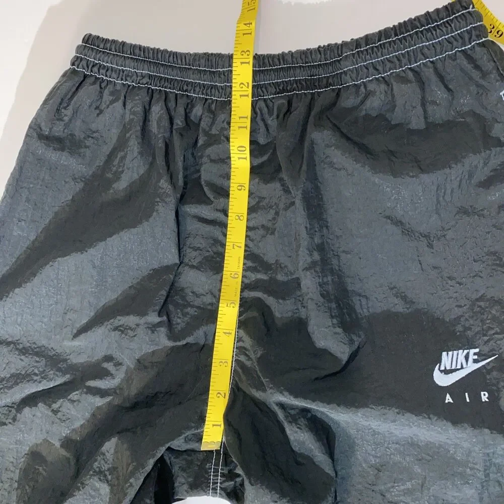 Nike Windbreaker Track Pants Men Large Black Ankle Zip Lined Baggy